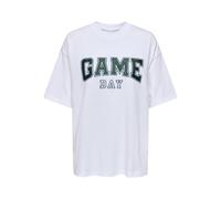 ONLY Onlrikka S/S Satin Print Top Box JRS, Blanco Brillante, M