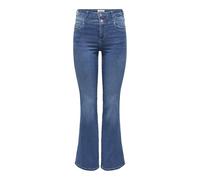 ONLY Onlroyal HW Db Fyoke Flared DNM Pantalones Vaqueros de Cintura Alta para Mujer, Dark Azul Denim, L x 32L