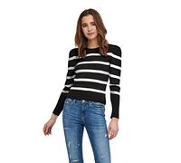 ONLY Onlsally L/S Puff Jersey KNT Noos de Punto para Mujer, Negro/Rayas: W. Cloud Dancer, XS