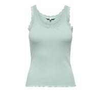 Only Onlsara Sharai Encaje Tank Top JRS Noos Basic sin Mangas Camiseta sin Mangas con Cuello Redondo y Detalle de Encaje, Yadeite, S