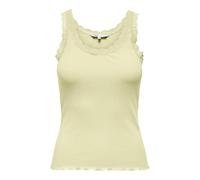 ONLY Onlsara Sharai Lace Tank Top Jrs Noos Camiseta De Tirantes Básica Sin Mangas Cuello Redondo Detalle De Encaje, Crema Doble, L Mujeres