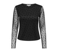 ONLY Onlsiena Mesh Flock L/S Top WVN, Negro, M