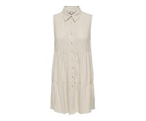 ONLY Onlsiesta S/L Linen Bl Shirt Dress Pnt Vestido Blusa, Moonbeam, Mujer