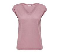 Only Onlsilvery S/S V Neck Lurex Top JRS Noos