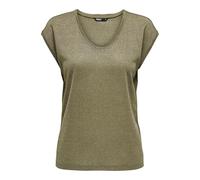 Only Onlsilvery S/S V Neck Lurex Top Jrs Noos Camiseta, Falcon Tone In Tone Lurex, M Mujer
