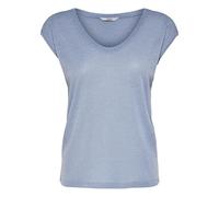 Only Onlsilvery S/S V Neck Lurex Top Jrs Noos Camiseta, Halogen Blue, L Mujer