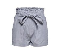 Only Onlsmilla Belt Dnm Shorts Noos Pantalones Cortos, Multicolor (Medium Blue Denim Stripes/W/Stripes), XS para Mujer