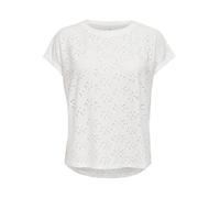 ONLY Camiseta calada, manga corta. Color Blanco