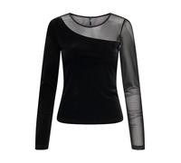 ONLY Onlsmooth L/S Mesh Mix Top Box Jrs, Negro, S Mujeres