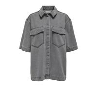 ONLY Onlsophie Oversize S/S Dnm Shirt Camisa Vaquera con Hombros Cruzados para Diario, Medium Grey Denim, S Mujeres