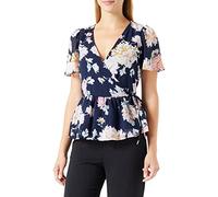 ONLY Onlstar Life Fia S/S Wrap Top Ptm Blusas, Cielo Nocturno/AOP: Flor de jardín con Estrellas, S para Mujer