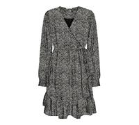 ONLY ONLSTAR Life L/S WRAP Dress PTM - Vestido cruzado para mujer, Negro 1, S