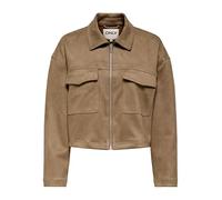 ONLY Onlstina Life Cc PNT Chaqueta de ante sintético para mujer, Cocoa Créme, L