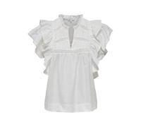 ONLY Onlsunny Capsl Frill WVN Noos Top De Las Mujeres con Cuello En V Manga Corta Y Volantes, Cloud Dancer, L