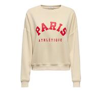 ONLY Onlsweat Life L/S Crew O.Size State Noos Sudadera con Estampado, Abedul, M para Mujer