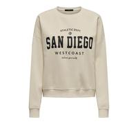ONLY Onlsweat Life L/S Crew O.Size State Noos Sudadera con Estampado, Abedul, XS para Mujer