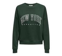 ONLY Onlsweat Life L/S Crew O.Size State Noos Sudadera con Estampado, Pine Grove, M para Mujer
