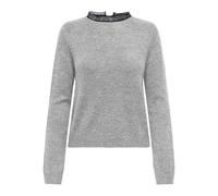 ONLY Onltammy LS Lace Mix O-Neck BF Knt, Gris Claro, XS para Mujer