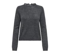 ONLY Onltammy LS Lace Mix O-Neck BF Knt, Gris Oscuro, XS para Mujer