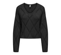 ONLY Onltaylor Life LS V-Neck Knt, Negro, M para Mujer