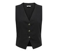 Only Onltizana Cotton Vest Wvn Noos Top con Cuello En V para Diario con Cierre De Botones, Negro, S Mujeres