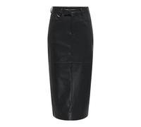ONLY Onlverona CC OTW - Falda Larga de Piel sintética para Mujer, Negro, M