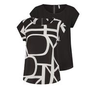 ONLY ONLVIC - Camiseta de manga corta para mujer, corte regular, 2 unidades, cuello redondo, manga corta, top de verano, estampado básico, monocolor, blanco, negro, verde, rosa, azul, 34, 36, 38, 40