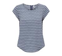 Only Onlvic S/S AOP Top Noos Ptm Camiseta, Dark Denim/AOP:Small Ikat, 36 Mujer