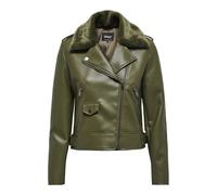 ONLY Onlvilhelma Otw Faux Leather Biker Chaqueta, marrón, S para Mujer