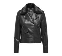 ONLY Onlvilhelma Otw Faux Leather Biker Chaqueta, Negro, XS para Mujer