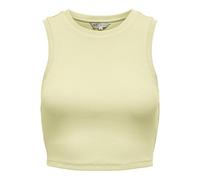 ONLY Onlvilma S/L Cropped Tank Top Jrs Noos Basic Slim Fit Camiseta Mangas para un Estilo sin Esfuerzo, Crema Doble, Mujeres