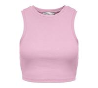 ONLY Onlvilma S/L Cropped Tank Top Jrs Noos Basic Slim Fit Camiseta Mangas para un Estilo sin Esfuerzo, Rosa Lady, XS Mujeres