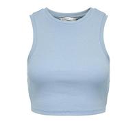 Only Onlvilma S/L Cropped Tank Top Jrs Noos Camiseta sin Mangas, Azul, M para Mujer