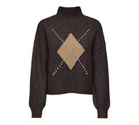 ONLY Onlwakefield Life LS Bling Highneck Knt, Pastel de Chocolate, XS para Mujer