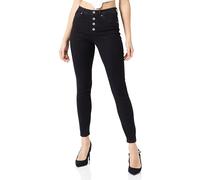 ONLY Onlwauw HW Fly But Poc Skin Dnm Jeans, Negro Lavado, MW x 34L para Mujer