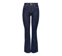 ONLY ONLWAUW Pantalones Vaqueros Acampanados de Cintura Alta para Mujer, Dark Azul Denim, XS / 34L