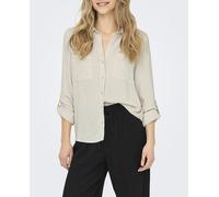 Only Only - Camisa blanca de mujer con botones frontales. Blanco hielo Talla 36