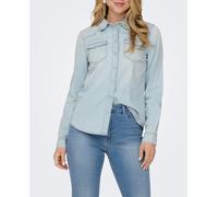 Only ONLALEXA L/S DNM Shirt FS Noos, Blusas Mujer, Light Blue Denim,