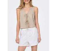 Only Only - Chaleco corto de mujer. Blanco hielo Talla 42