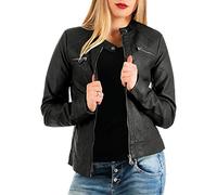 ONLY Only Damen Kunstlederjacke Bandit 15081400 Black 44, Chaqueta de cuero sintético Mujer, Black, 44