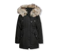ONLY Only Girl Parka Lang 140black abrigos hombre, Niñas, Black/Detail:FUR LIGHT GREY, 140