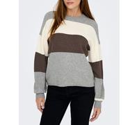 Only Only - Jersey de mujer de rayas y manga larga. Gris claro Talla 36