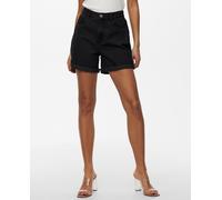 Only Only - Short denim de mujer con dobladillo.. Negro Talla 40