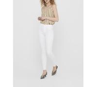 Only Only - Vaquero de mujer pitillo y cintura alta. Blanco Talla 34-36 - Largo 32