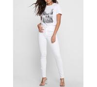 Only Only - Vaquero skinny de mujer Only con bajo deshilachado. Blanco Talla 34-36 - 32