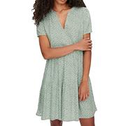 ONLY Onlzally Life S/S Thea Dress Noos Mujer Vestido Corto Verde/Blanco XS 100% Viscosa