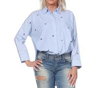 ONLY ONLZeidi Grace - Blusa de Manga Larga para Mujer, diseño a Rayas con Bordados, Serenity., L
