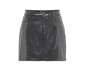 ONLY Onlzera MW Sequin Short Skirt XT Pnt Falda, Negro/Detalle: w. Dark Sequins, L Mujeres