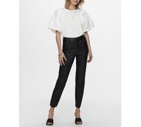 Only Pantalón de mujer recto de polipiel. Negro 40-42 (31) / 32 (32)