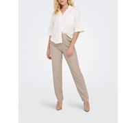 Only Pantalón largo de mujer de lino con cintura elástica. Lana 40 (L)